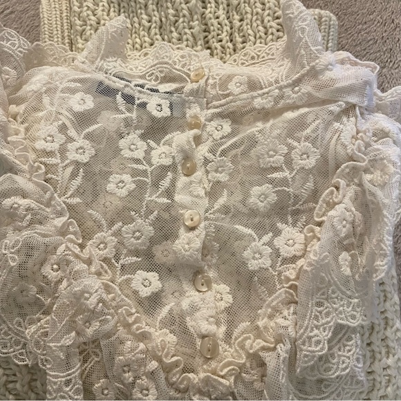 NEW * Zara * Lace Knit Sweater Cardigan Medium - Picture 7 of 7